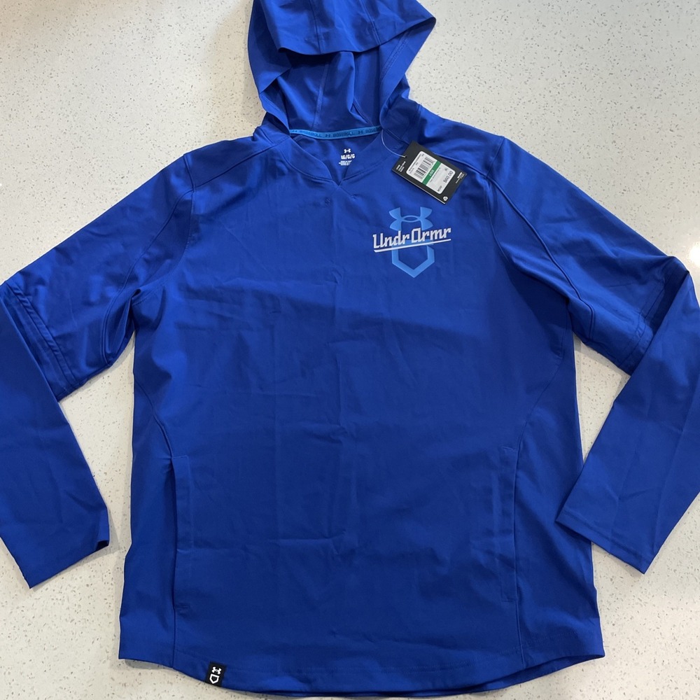 Men's UA Hooded Cage Jacket Blue 1374376 New Size Large Baseball Under Armour
